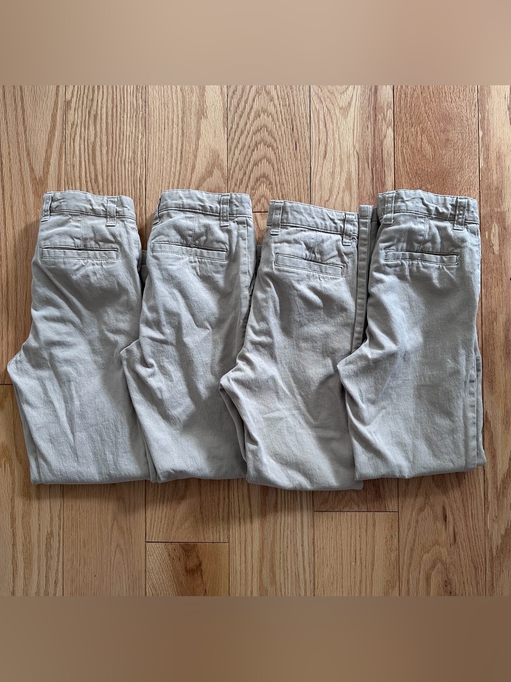Bundle of 4 Old Navy boys chino slim school uniform pants beige size 10